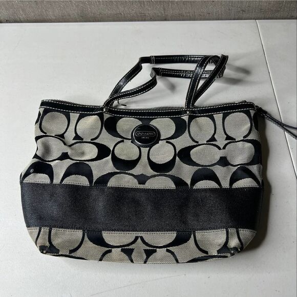 Coach Signature Stripe Tote - Picture 1 of 4